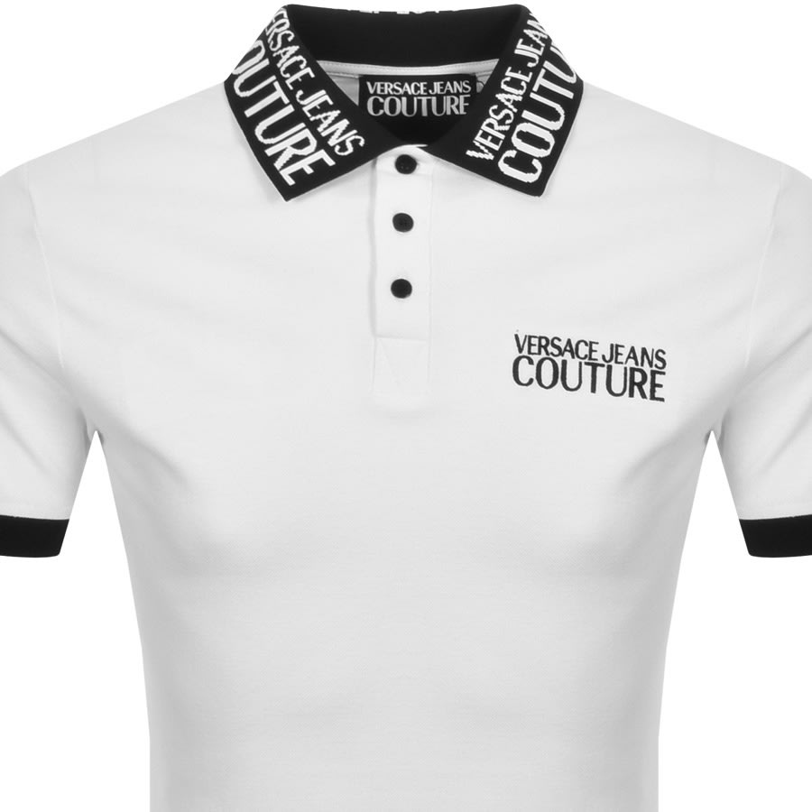 Alternative Image for ProductVersace Jeans Couture Jacquard Polo T Shirt White2